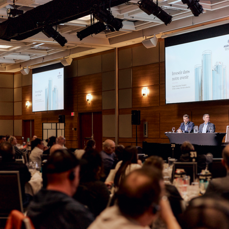 Conference room with stage and audience