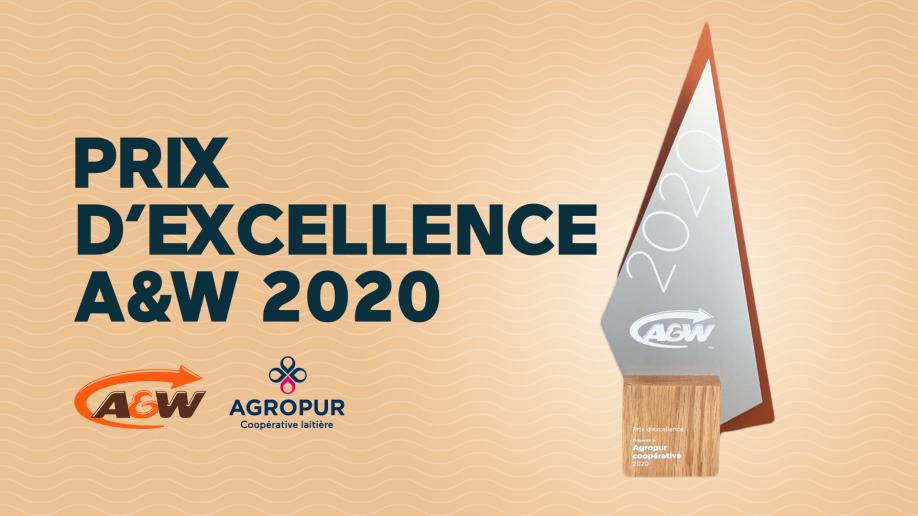 Agropur lauréat du prix d'excellence A&W – 2020