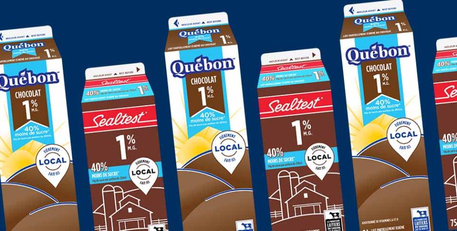 Laits au chocolat Québon et Sealtest