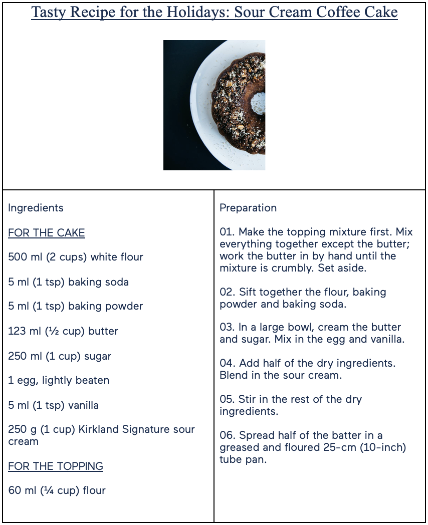 Coffee Cake Recipe - EN
