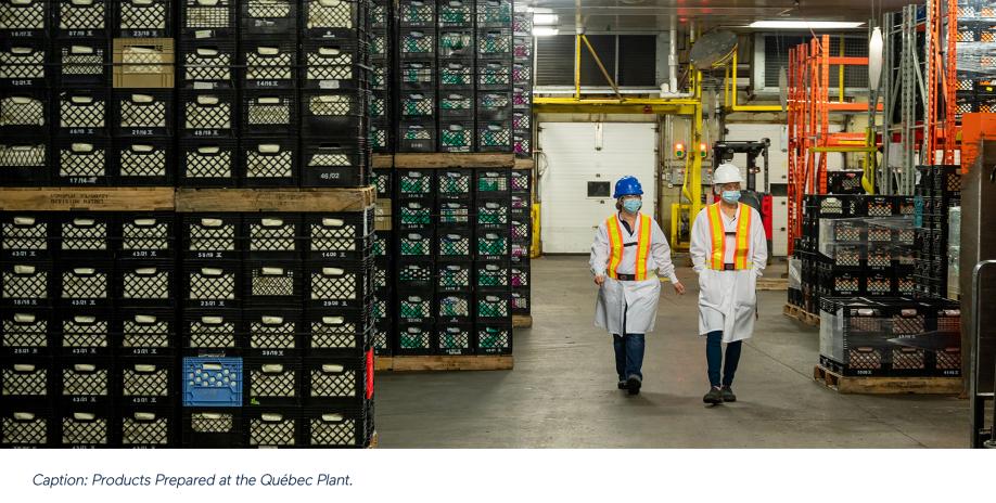 Products Prepared at the Québec City Plant