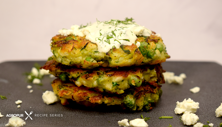 Zucchini feta fritters